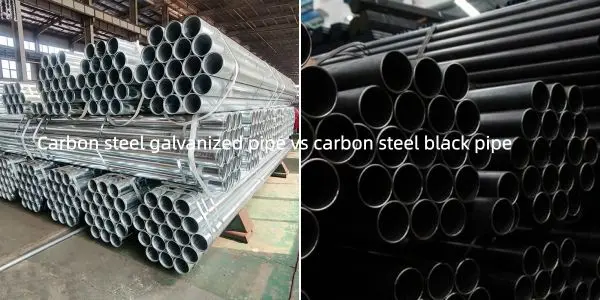 tubo galvanizado de acero al carbono, tubo negro de acero al carbono, tubo negro frente a tubo galvanizado